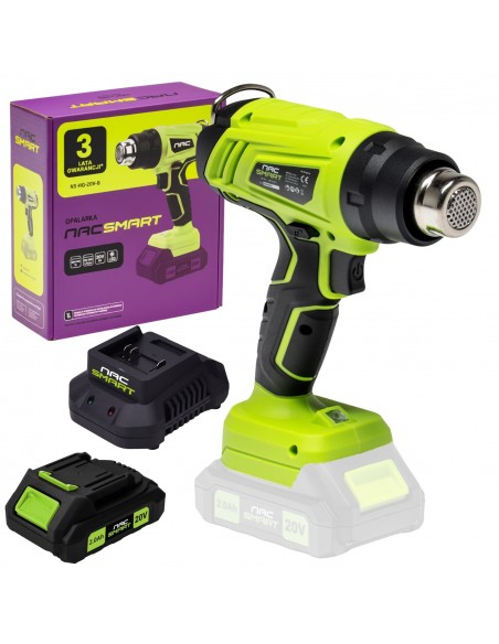 Opalarka akumulatorowa NS-HG-20V-B NAC SMART z akumulatorem 2 Ah i szybką ładowarką 5905842532199