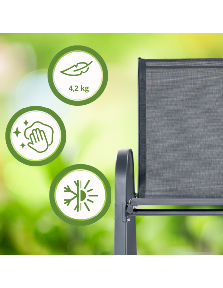 Zestaw mebli ogrodowych dla 6 osób: stół obiadowy szklany + 6x krzesło 5905842532496 12