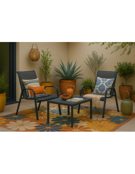 Stylowy zestaw mebli ogrodowych dla 6 osób: stół obiadowy + 6x składane krzesło Meven 5905842532533 9