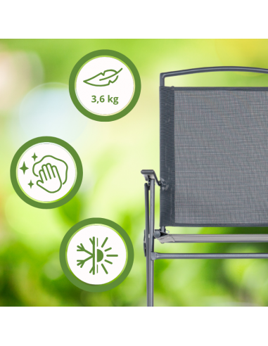 Stylowy zestaw mebli ogrodowych dla 6 osób: stół obiadowy + 6x składane krzesło Meven 5905842532533 13