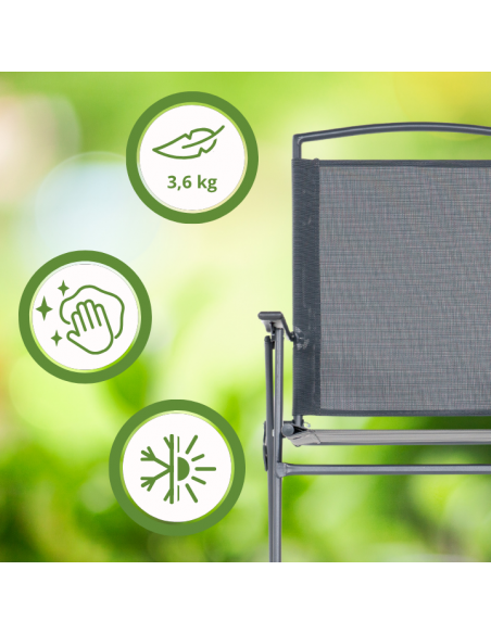 Stylowy zestaw mebli ogrodowych dla 6 osób: stół obiadowy + 6x składane krzesło Meven 5905842532533 13