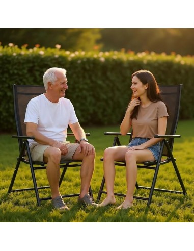 Duży zestaw komplet mebli ogrodowych dla 6 osób: stół szklany + 6x fotel regulowany 5905842532526 13