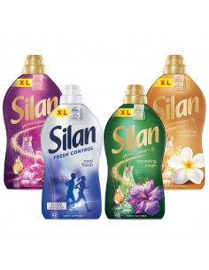Pachnący zestaw 4 płynów do płukania Silan Fresh Control + Frangipani + Magnolia + Jungle 4x1364 ml 248 prań 9000101581478