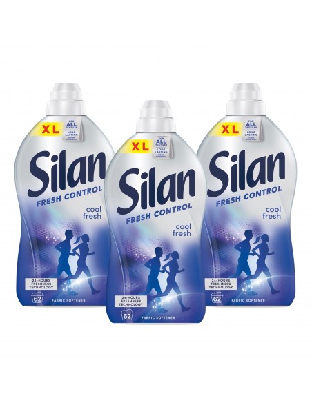 3x Zmiękczający koncentrat do płukania tkanin Silan Fresh Control Cool Fresh 3x1364 ml 186 prań 9000101583106