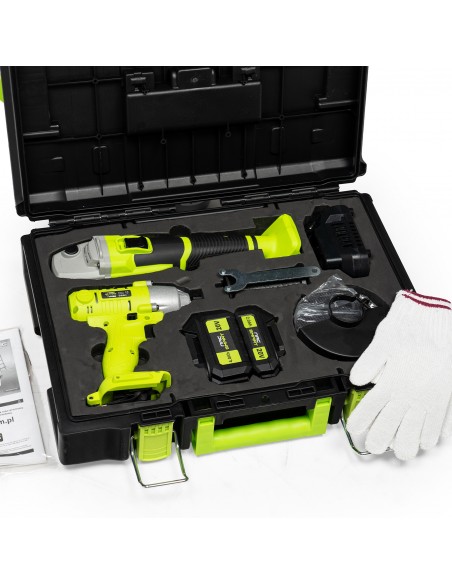 ZESTAW SZLIFIERKA KĄTOWA I ZAKRĘTARKA UDAROWA 20 V NAC SMART NS-SET3-20V 5905842533394 4