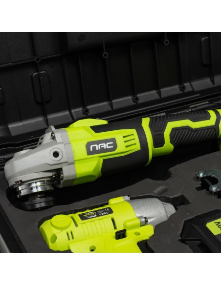 ZESTAW SZLIFIERKA KĄTOWA I ZAKRĘTARKA UDAROWA 20 V NAC SMART NS-SET3-20V 5905842533394 6