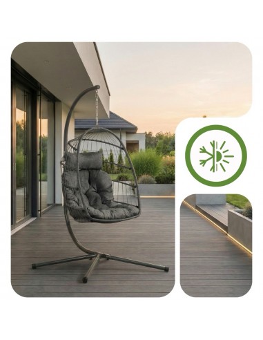 Fotel kokon wiszący ogrodowy Lizbona z poduszkami MEVEN  2