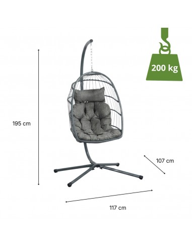 Fotel kokon wiszący ogrodowy Lizbona z poduszkami MEVEN  8
