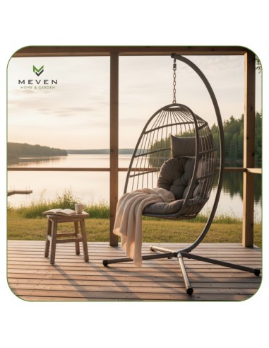 Fotel kokon wiszący ogrodowy Lizbona z poduszkami MEVEN  9