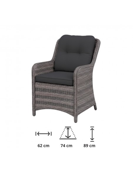 Komplet mebli do ogrodu: okrągły stół obiadowy + 6x fotel Tuluza Meven  8