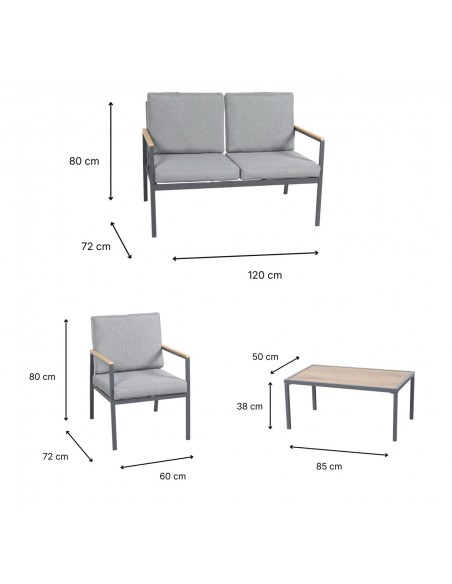 Nowoczesny zestaw mebli ogrodowych dla 4 osób Noto Meven  12