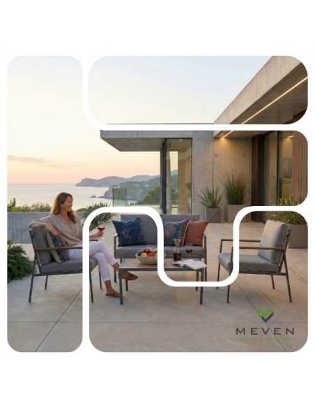 Nowoczesny zestaw mebli ogrodowych dla 4 osób Noto Meven  13