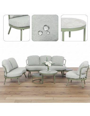 Stylowy zestaw mebli ogrodowych z poduszkami dla 6 osób Burgos Meven 