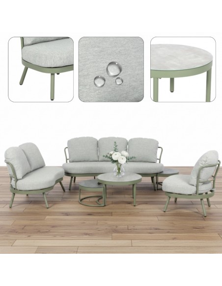 Stylowy zestaw mebli ogrodowych z poduszkami dla 6 osób Burgos Meven 