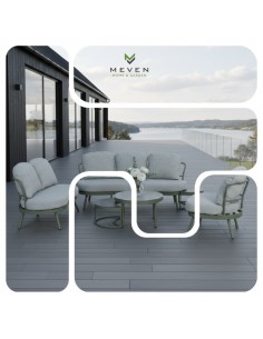 Stylowy zestaw mebli ogrodowych z poduszkami dla 6 osób Burgos Meven  2