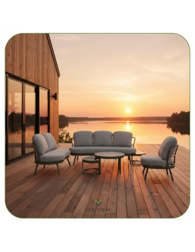 Stylowy zestaw mebli ogrodowych z poduszkami dla 6 osób Burgos Meven  3