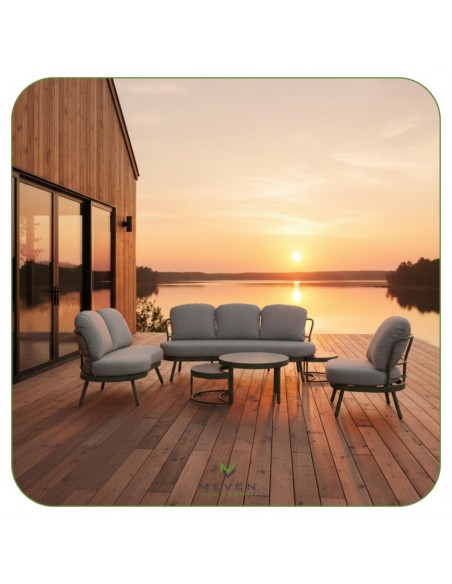 Stylowy zestaw mebli ogrodowych z poduszkami dla 6 osób Burgos Meven  3