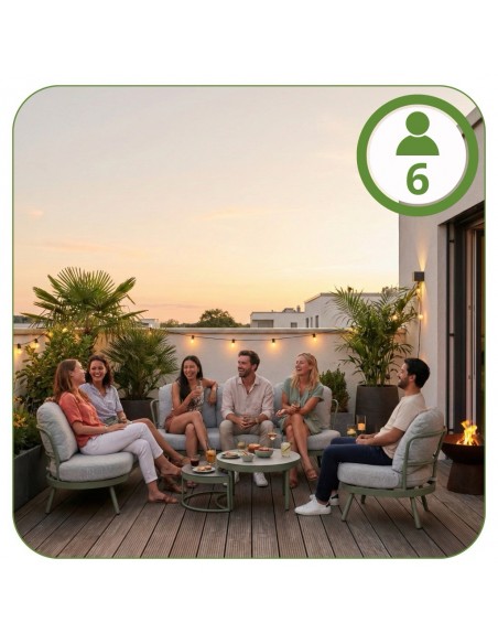 Stylowy zestaw mebli ogrodowych z poduszkami dla 6 osób Burgos Meven  6