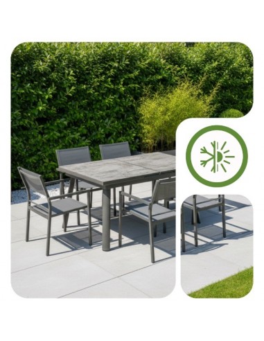 Aluminiowe krzesło do ogrodu grafitowe Grenada Meven 2 szt.  4