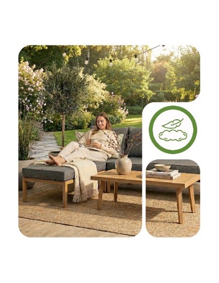 Skandynawskie meble do ogrodu, na taras: narożnik + stolik kawowy Ankona Meven  5