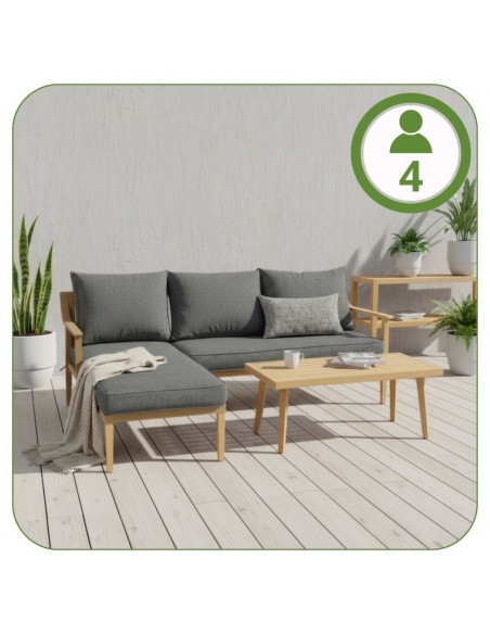 Skandynawskie meble do ogrodu, na taras: narożnik + stolik kawowy Ankona Meven  6