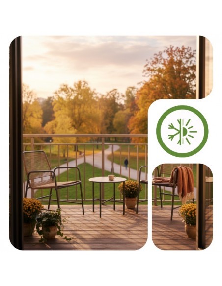 Komplet mebli na balkon: 2x krzesło + okrągły stolik Aprica Meven  3