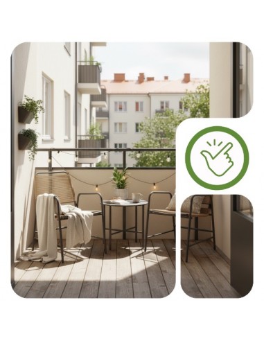 Komplet mebli na balkon: 2x krzesło + okrągły stolik Aprica Meven  5