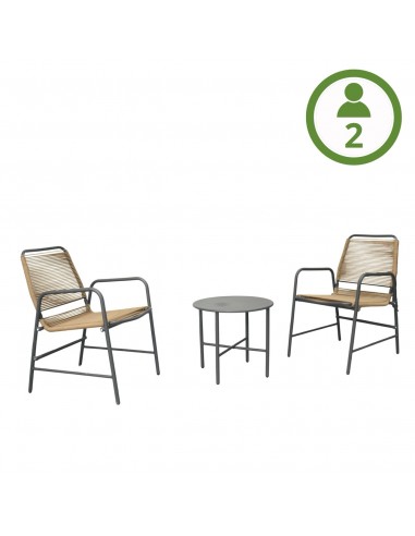 Komplet mebli na balkon: 2x krzesło + okrągły stolik Aprica Meven  6