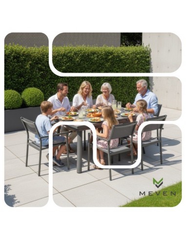 Aluminiowy stół rozkładany do ogrodu grafitowy 150/190cm Grenada Meven  2