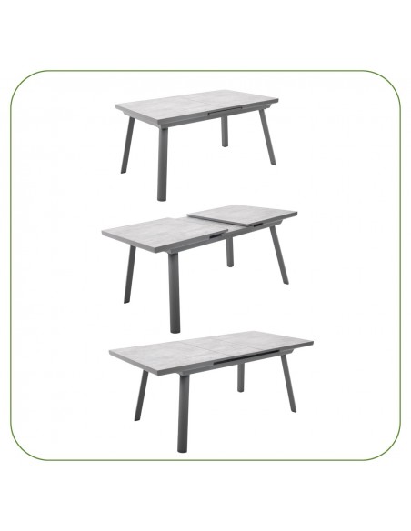 Aluminiowy stół rozkładany do ogrodu grafitowy 150/190cm Grenada Meven  6