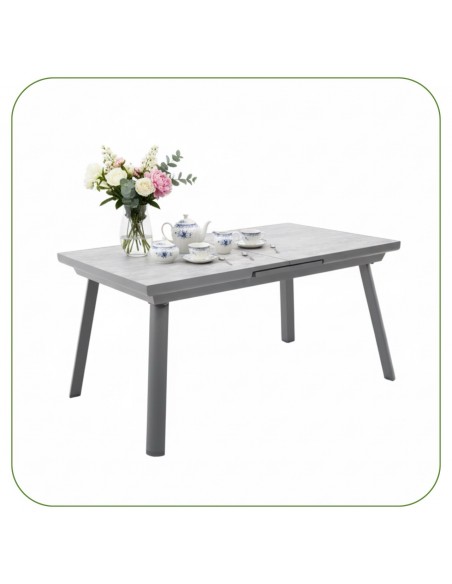 Aluminiowy stół rozkładany do ogrodu grafitowy 150/190cm Grenada Meven  13