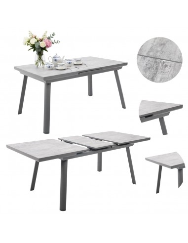 Aluminiowy stół rozkładany do ogrodu grafitowy 150/190cm Grenada Meven  14