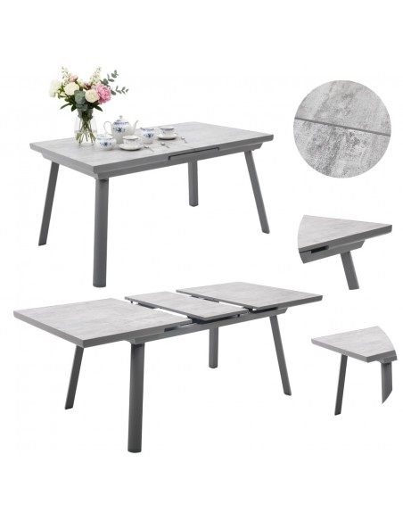 Aluminiowy stół rozkładany do ogrodu grafitowy 150/190cm Grenada Meven  14
