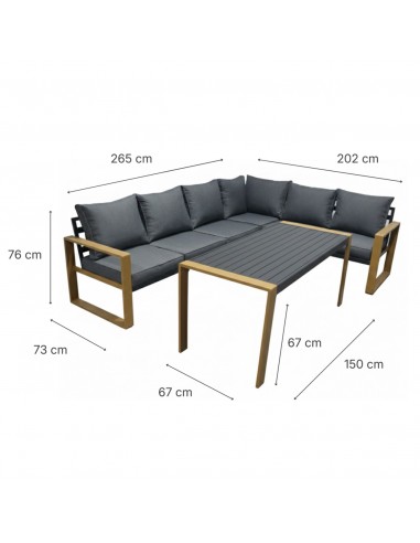 Elegancki zestaw mebli ogrodowych: narożnik + stół Marsylia Meven  10