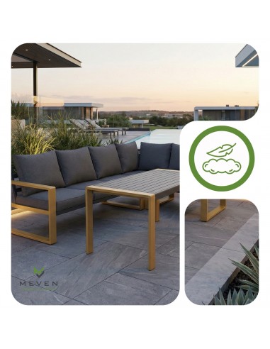 Elegancki zestaw mebli ogrodowych: narożnik + stół Marsylia Meven  4