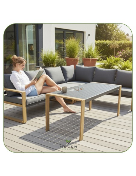 Elegancki zestaw mebli ogrodowych: narożnik + stół Marsylia Meven  7