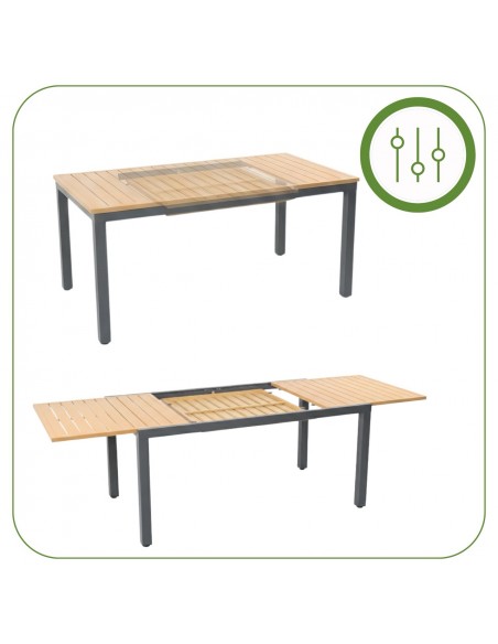 Ogrodowy stół rozkładany z aluminium 160/240 cm Valencia Meven  7