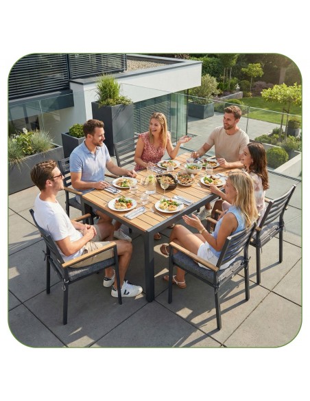 Grafitowe krzesło ogrodowe z poduszkami Valencia Meven 2 szt.  5