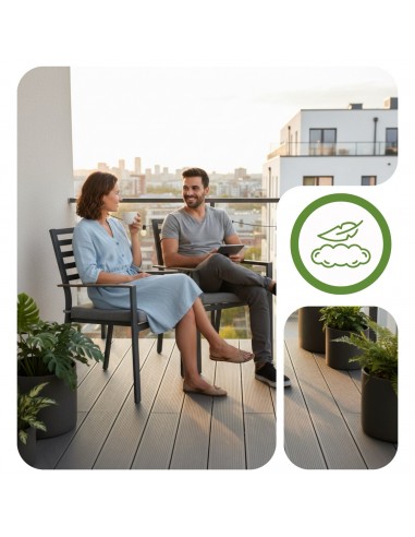 Grafitowe krzesło ogrodowe z poduszkami Valencia Meven 2 szt.  7