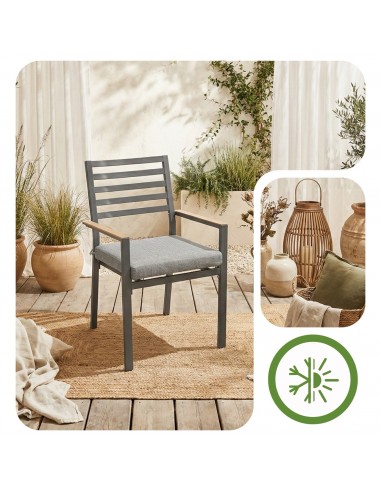 Grafitowe krzesło ogrodowe z poduszkami Valencia Meven 2 szt.  8
