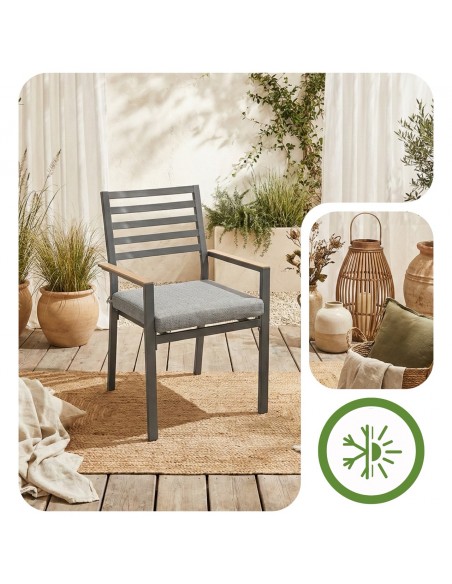 Grafitowe krzesło ogrodowe z poduszkami Valencia Meven 2 szt.  8