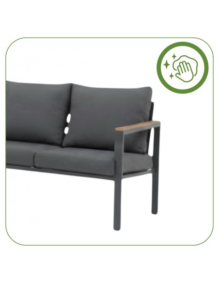 Zestaw mebli ogrodowych: narożnik + stół obiadowy + ławka z poduszkami Siena Meven  9