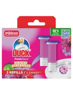 Podwójny zapas żelowych krążków do WC Duck Fresh Discs Hibiscus Hyperspace 