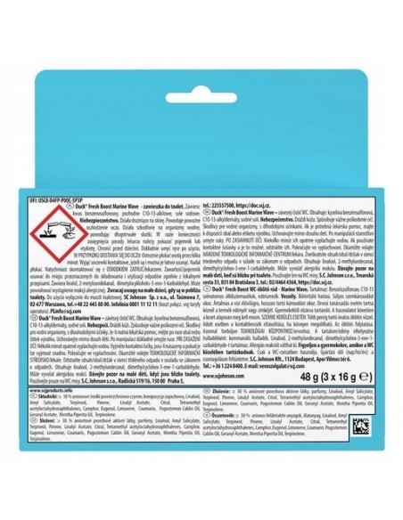 Odświeżająca zawieszka do toalet Duck Fresh Boost Marine Wave 3x 16 g  2