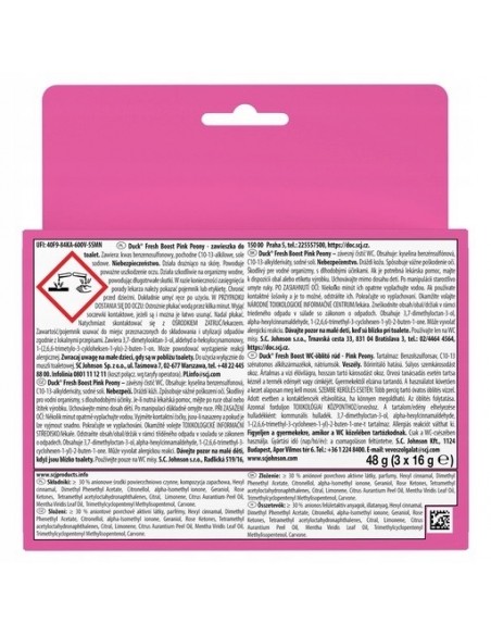 Kwiatowa zawieszka do toalet Duck Fresh Boost Pink Peony 3x 16 g  2
