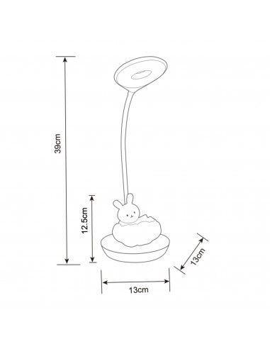 Elastyczna lampka nocna / biurkowa Różowy Króliczek na Chmurce  4