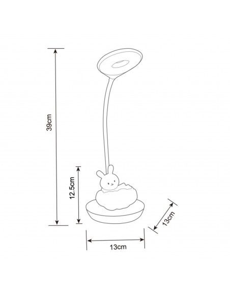 Elastyczna lampka nocna / biurkowa Różowy Króliczek na Chmurce  4