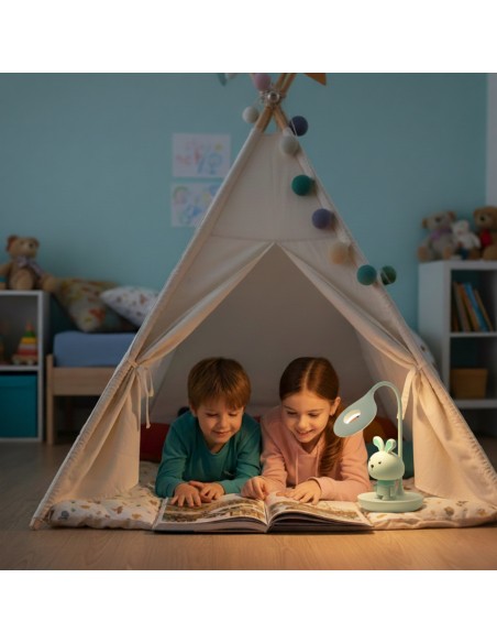 Elastyczna lampka nocna / biurkowa Zielony Króliczek  4