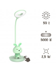 Elastyczna lampka nocna / biurkowa Zielony Króliczek  2