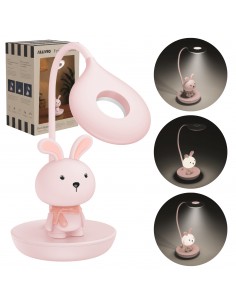 Dotykowa lampka nocna / biurkowa dla dzieci Różowy Króliczek 